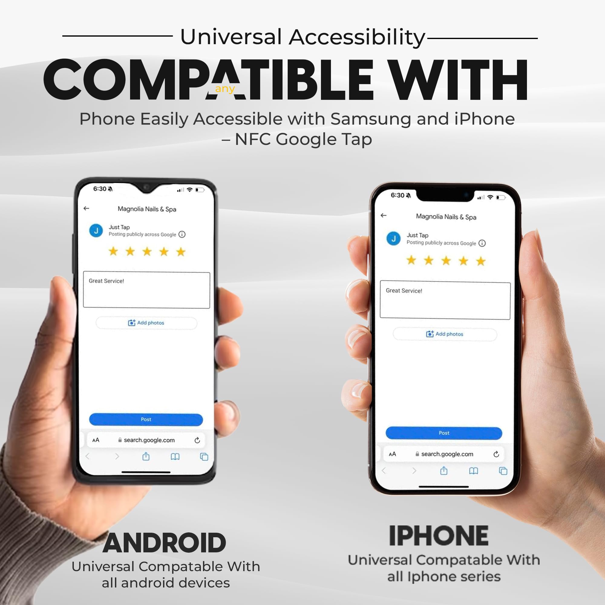 Google Review Stand, One-Tap Instant Feedback & Ratings | Elevate Customer Engagement & Boost Business Reviews | Reusable One Touch Reviews | Compatible With Any SmartPhone (Black, 1 Stand)