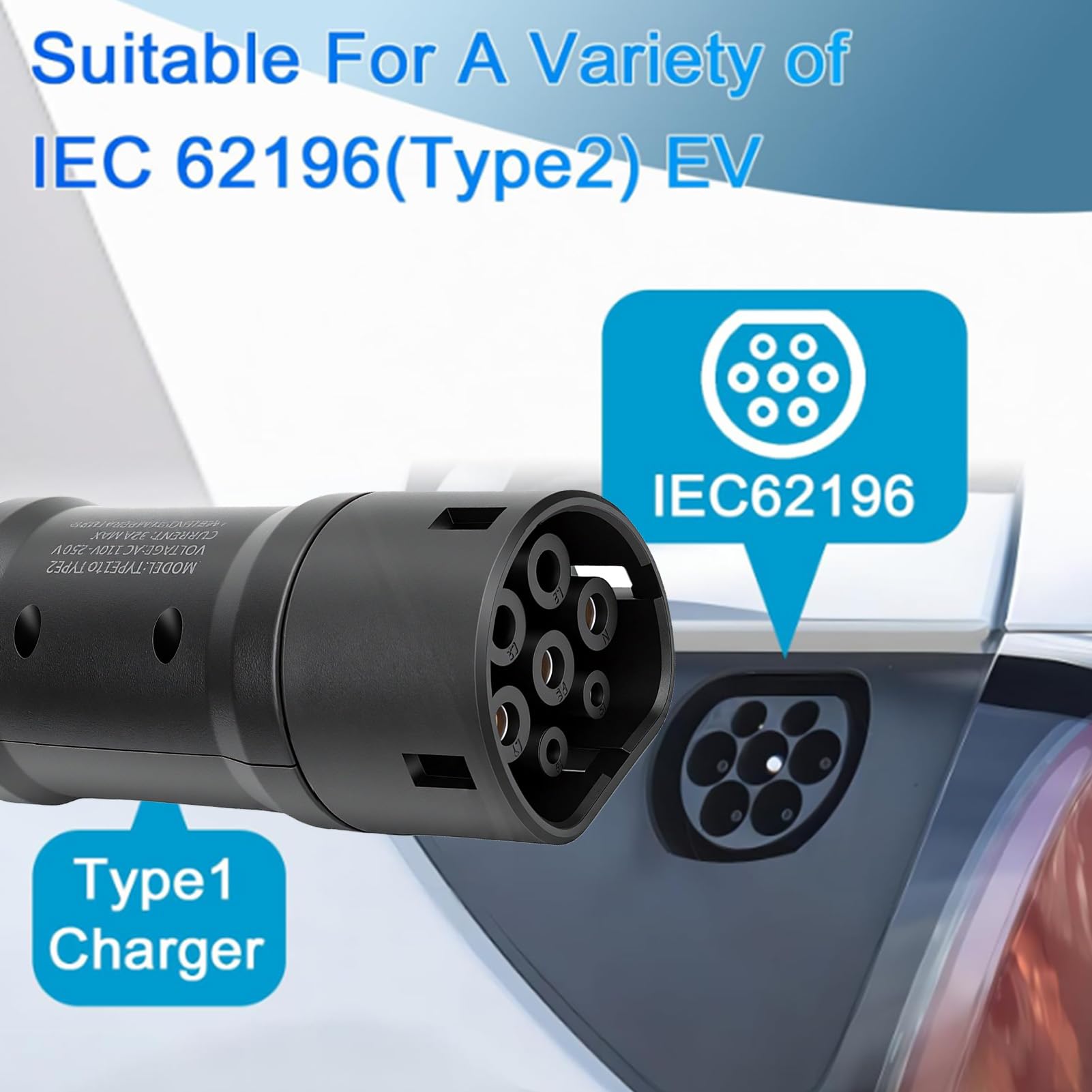 Haofy J1772 do Adaptera ładowania EV Typu 2, 32A, Klasa Ochronności IP54
