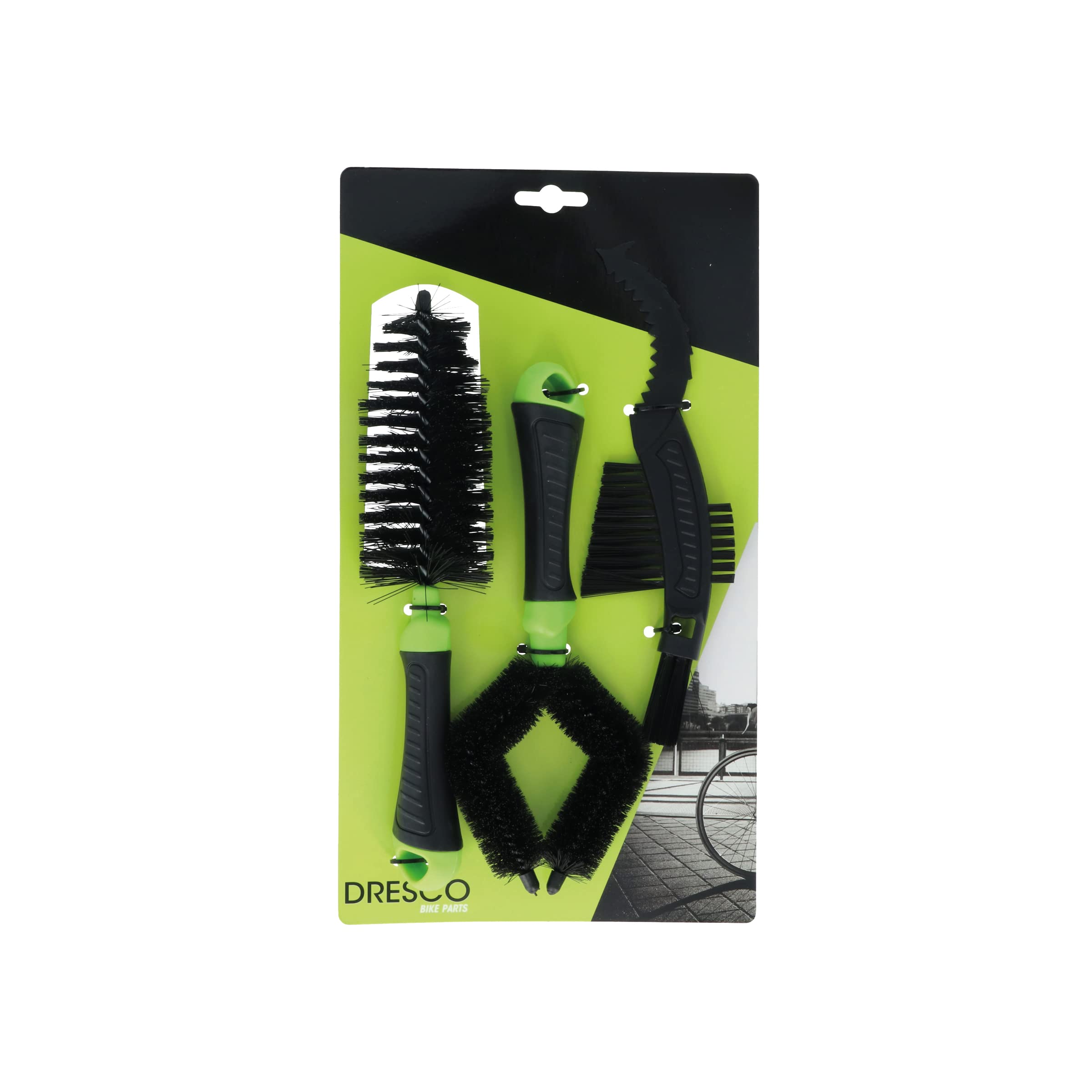 Dresco 5250608 3-częściowy zestaw szczotek rowerowych