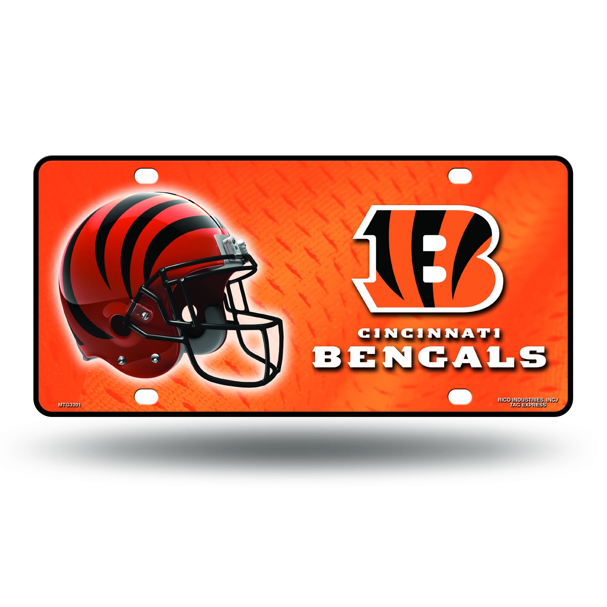 Rico Industries NFL Cincinnati Bengals Metal License Plate Tag 6 x 11.5-