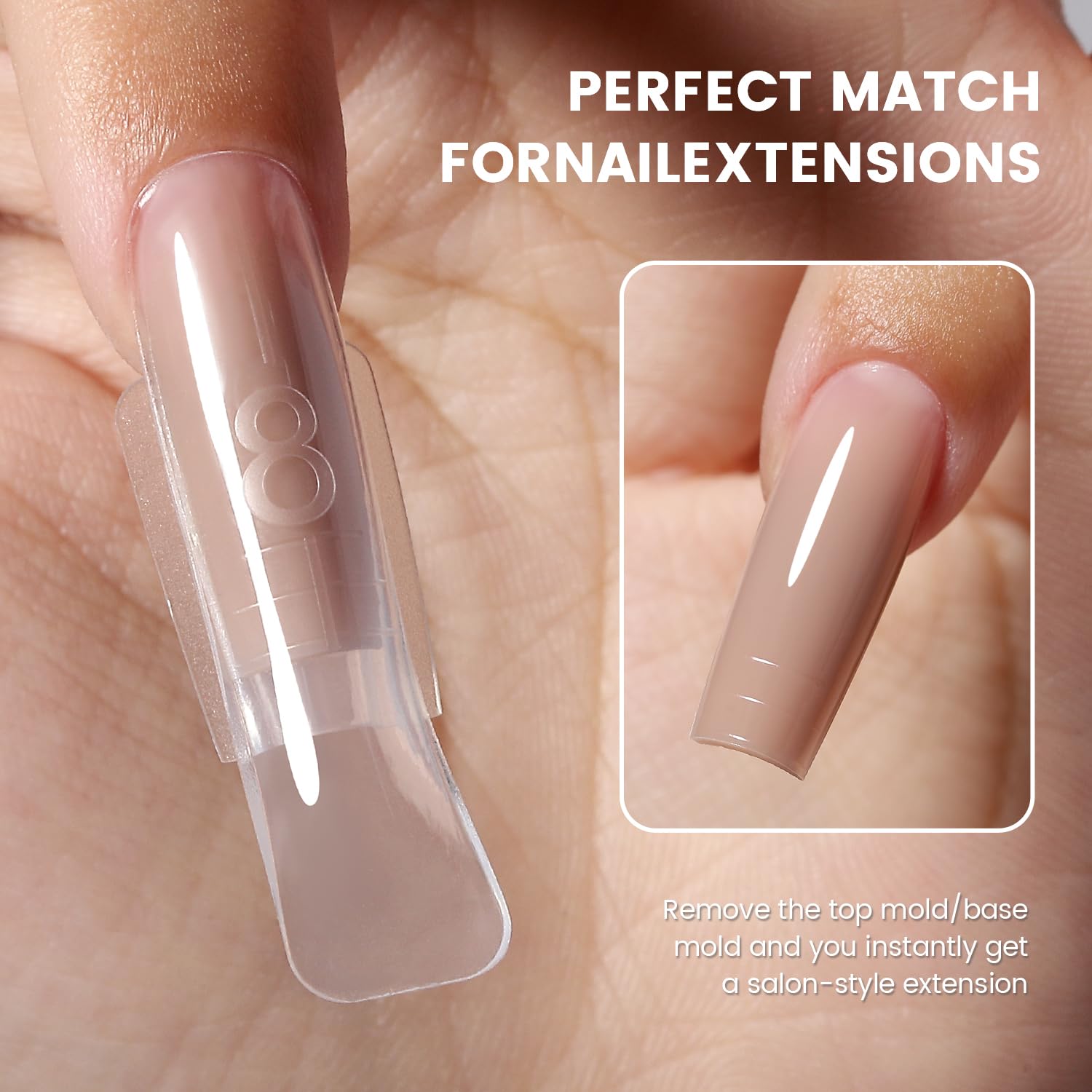 YOKEFELLOW - Uñas de sándwich originales de doble forma, 240 moldes de uñas para una extensión rápida de uñas, no necesita formularios de papel, forma de plástico de 15 tamaños, herramientas de arte