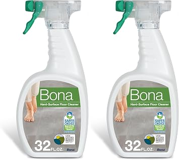 Bona Multi-Surface Floor Cleaner Spray - 32 fl oz - Unscented - Refillable - Residue-Free Floor Cleaning Solution for Stone, Tile, Laminate, and Vinyl Floors Pack of 2