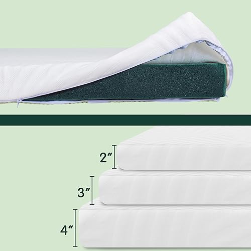 Vista 9 de CHUN YI Cubrecolchón con infusión de gel de 2 pulgadas, espuma viscoelástica refrescante, transpirable, soporte corporal ventilado