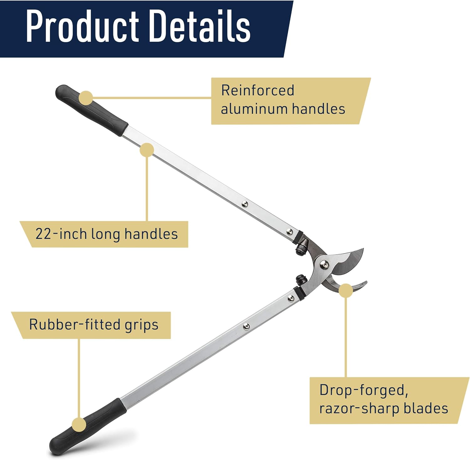 Bypass Lopper - 28” Tree Trimmer - Forged Steel Blades with 1.1” Cutting Capacity - Loppers for Tree Trimming Heavy Duty Branch Cutter Pruners - Hand Garden Tools for Gardening by Kings County Tools