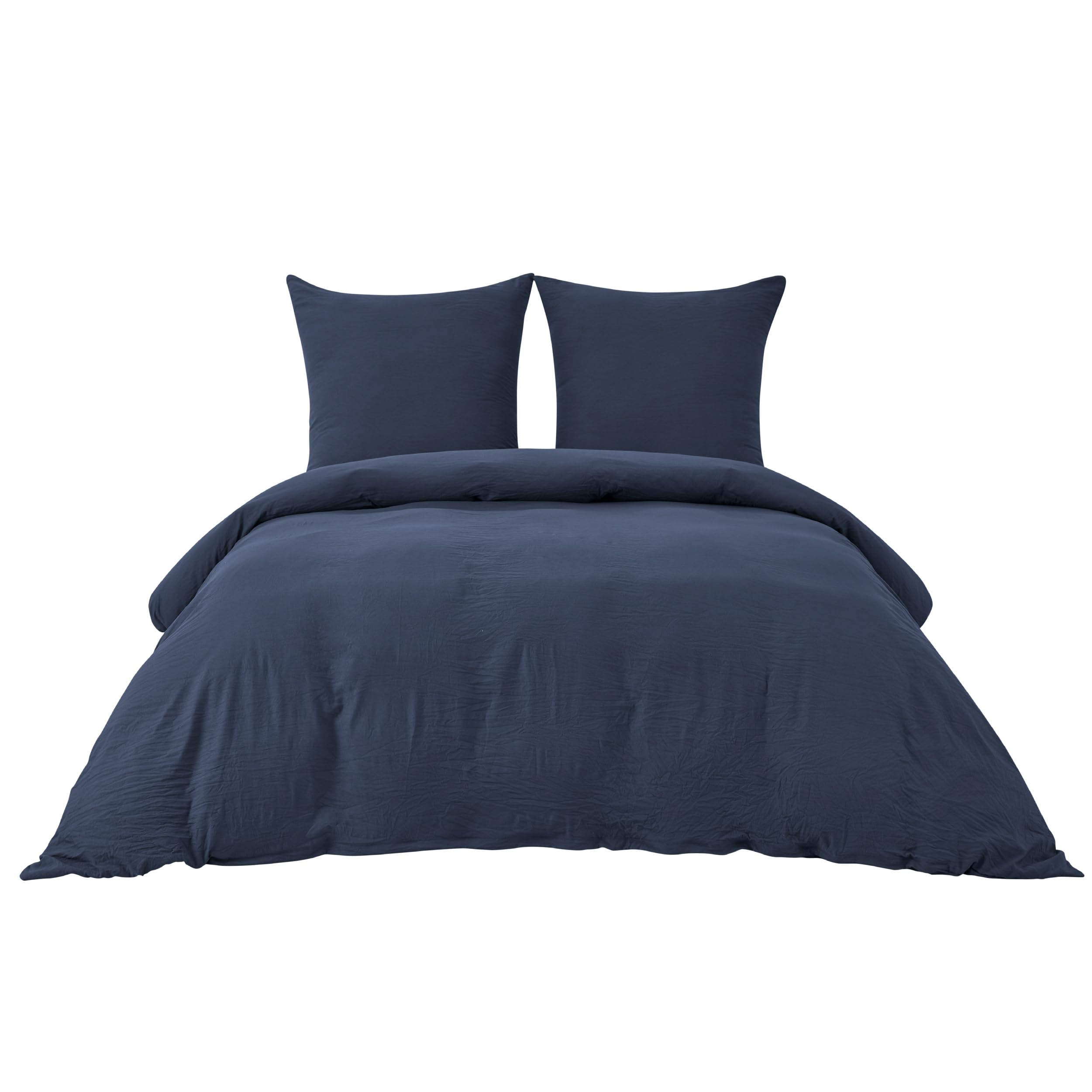 BEDSURE Pościel 240 x 220 cm, 3-częściowa, granatowa – miękka pościel z poliestru Öko-Tex z mikrofibry, 1 poszwa na kołdrę 240 x 220 cm z zamkiem błyskawicznym i 2 poszewki na poduszkę 65 x 65 cm
