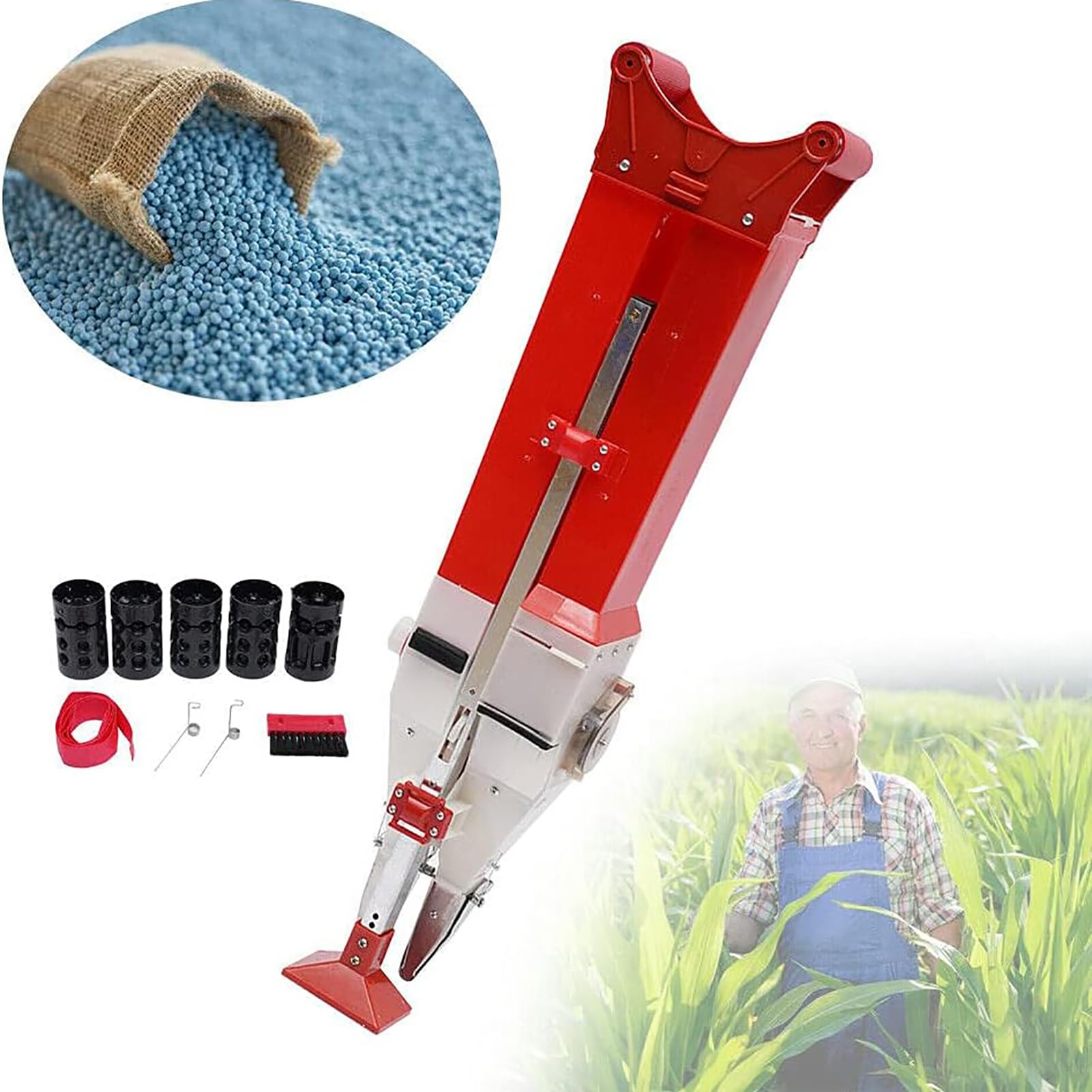 FAXIOAWA Outil de planteur d'ampoules à poignée, planteur de graines à Main, semoir d'engrais Domestique, transplanteur Manuel de Plantes, semoir de maïs, d'arachides, planteur de légumes