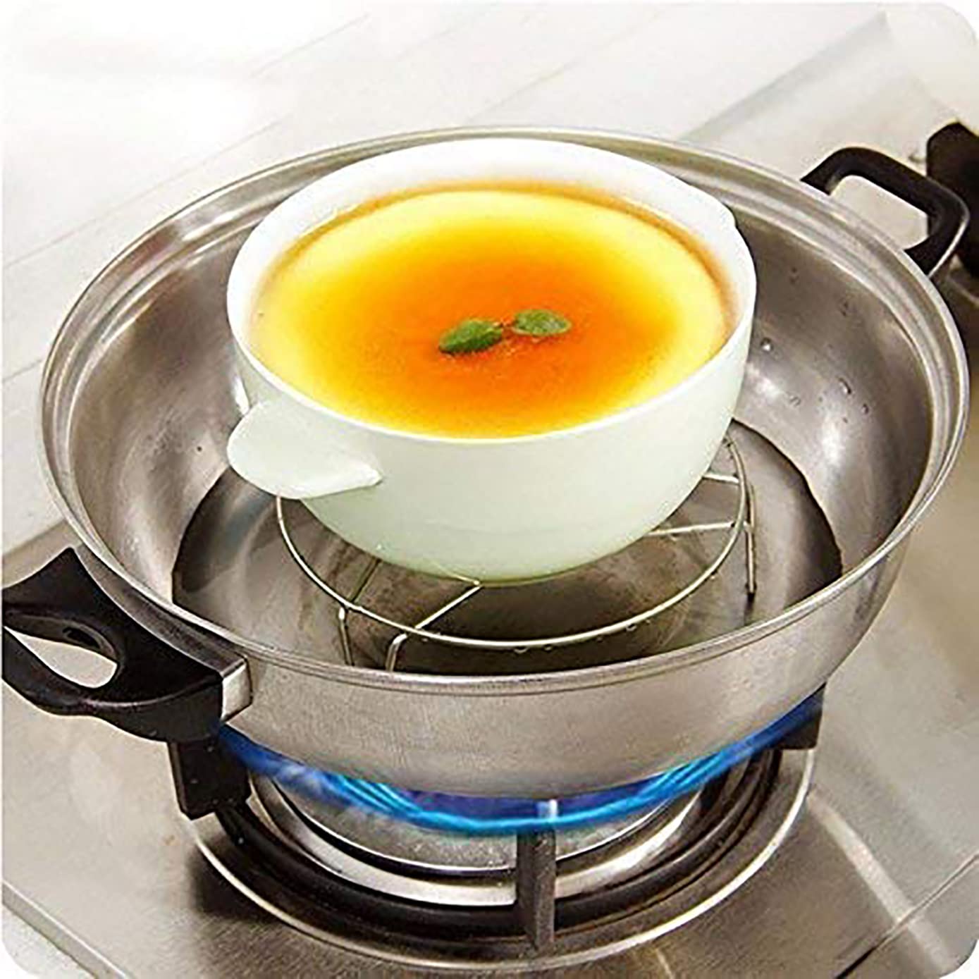 IDEAL PRIME Unbreakable Stainless Steel Trivets Set of 3 Steel Hot Pot Stand Cooker Steamer Casserole Stand roound Table Ring Tableware Pack of 3 3