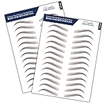 Bliss and Beyond USA, 2 Sheets Waterproof Eyebrow Tattoo Stickers, Long Lasting, Natural Looking Fake Eyebrows for Alopecia, Chemo, Cancer Gift. Same Size (Dramatic Las Vegas, Brown)