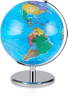 Illuminated Globe of the World with Stand – Rotating World Globe for Kids & Adults – Light Up Earth Lamp and Nightlight fo...