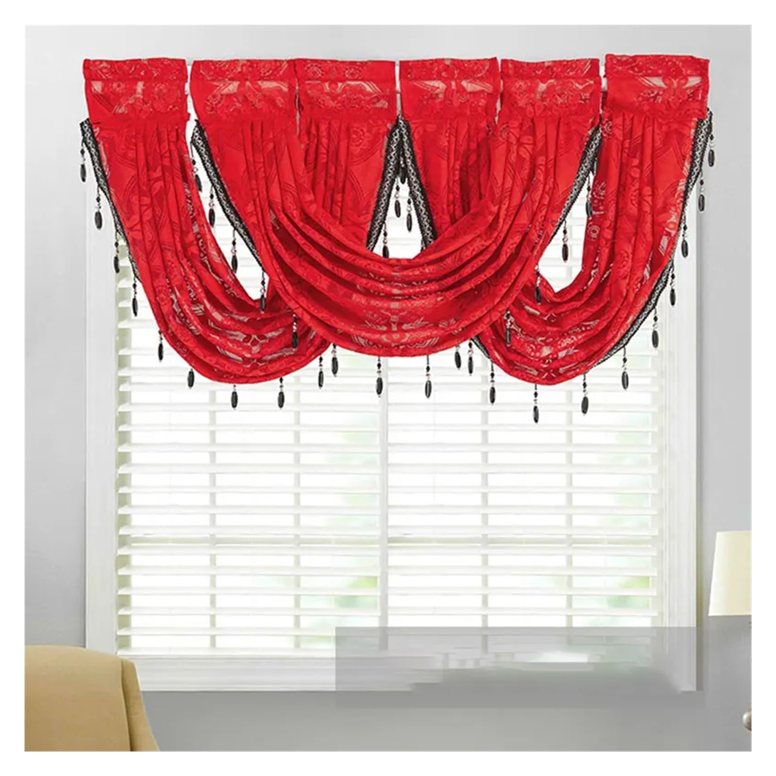DSFIHJO Valance Curtains Modern Tassel Valance Voile Swags For Windows