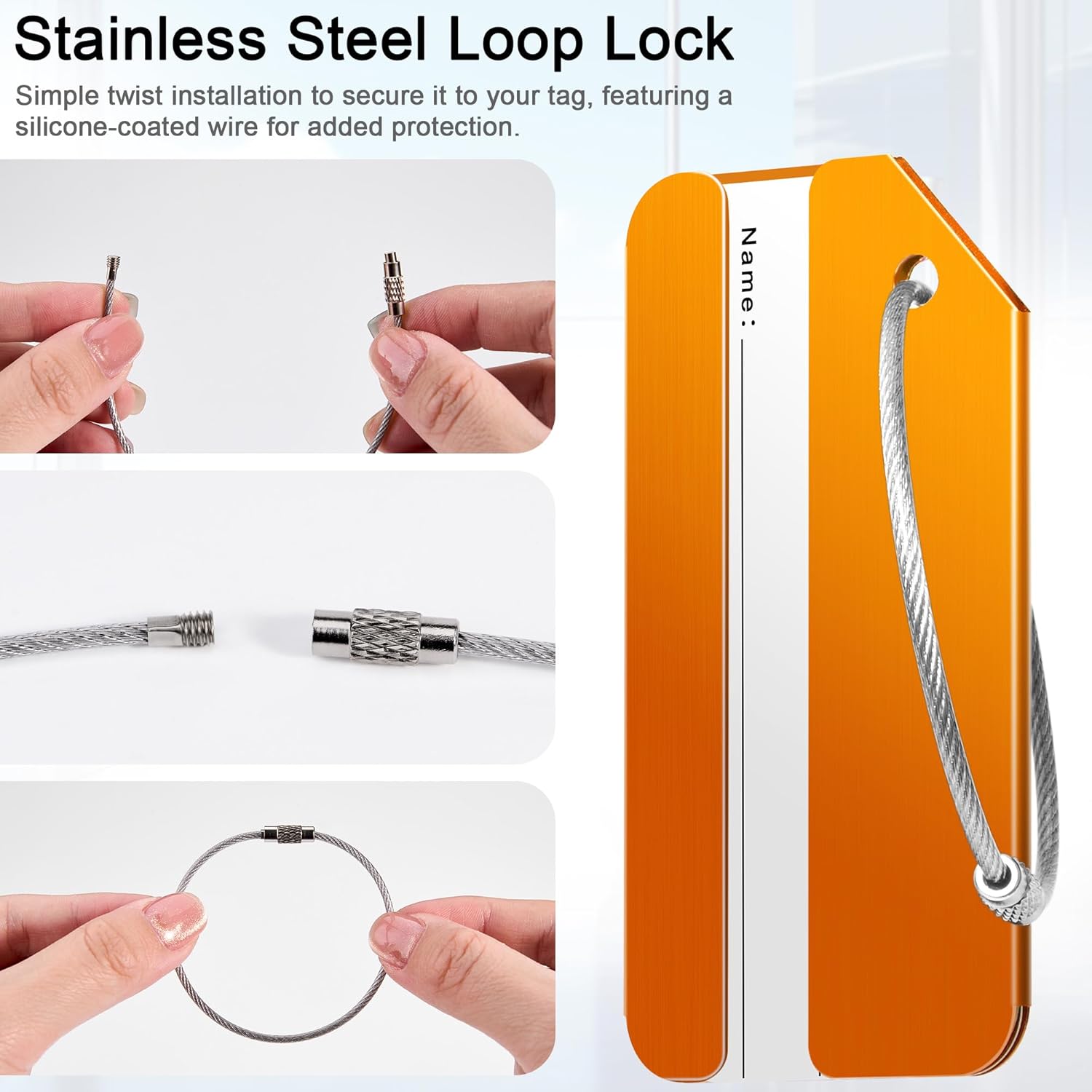 Travelambo 8 Pack Luggage Tags for Suitcases Aluminum Privacy Protection Bag Tags Luggage Identifier Travel Accessories Essentials (Colorful) - Image 4