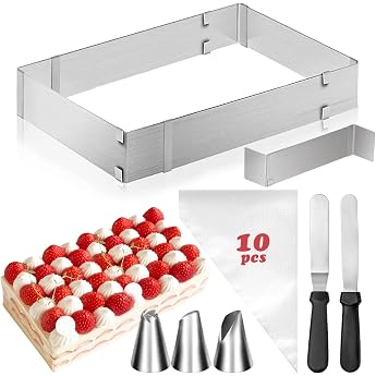 Rectangular Adjustable Baking Frame Stainless Steel