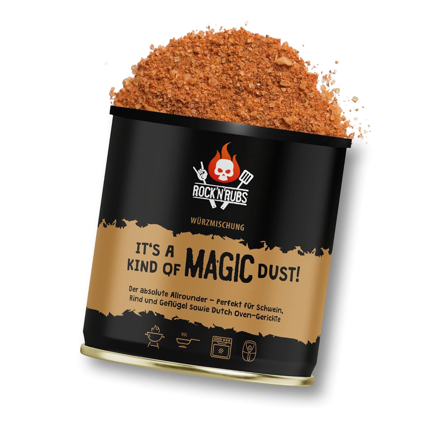 ROCK'N'RUBS Barbecue Spice It's A Kind Of Magic Dust - BBQ Rub for Grilling with Sea Salt & Ginger - 170 g Tin
