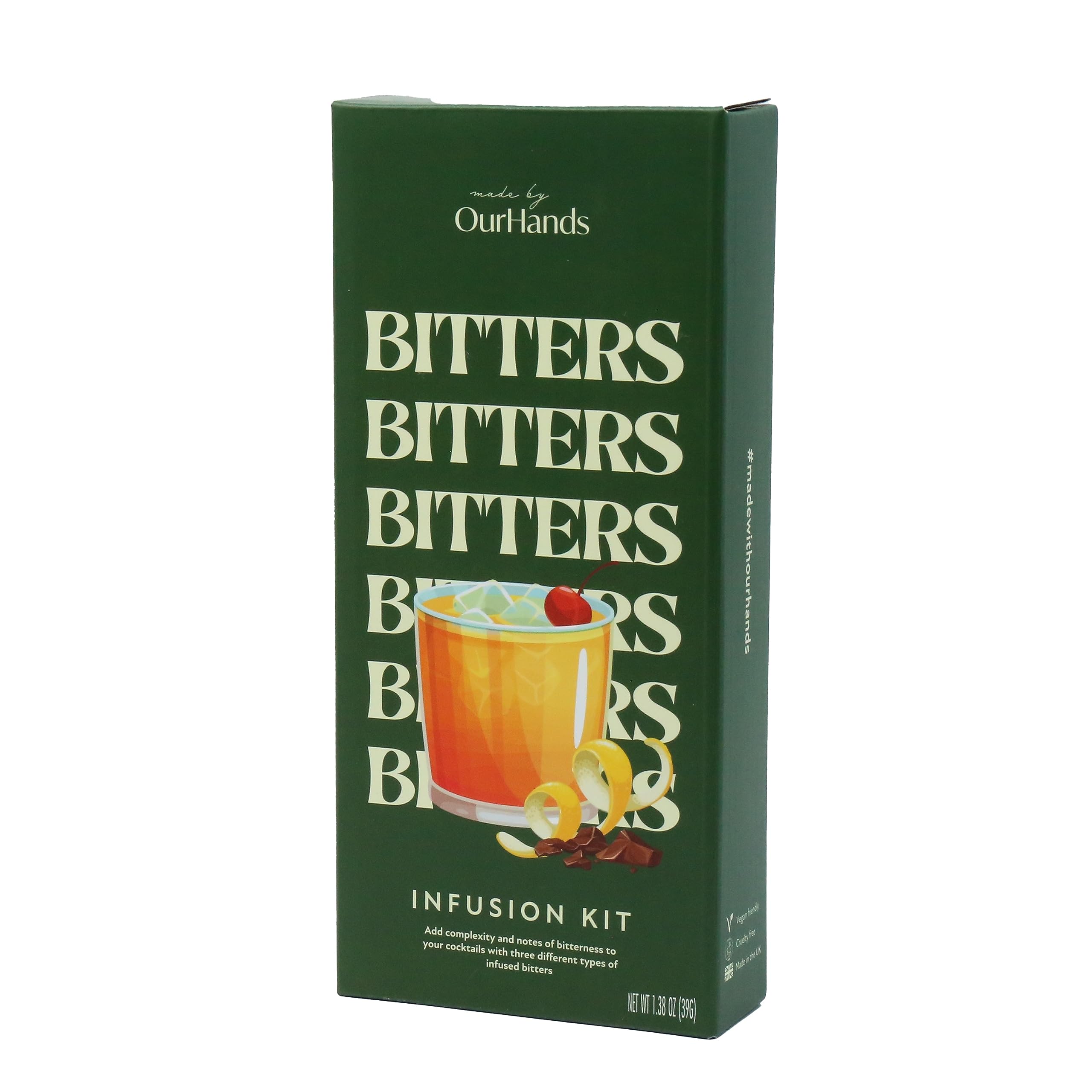 Bitters Making Kit by OurHands - DIY Cocktail Bitters Kit with Natural Botanicals - Create Orange, Chocolate, and Coffee Bitters at Home - Perfect for Homemade Cocktails