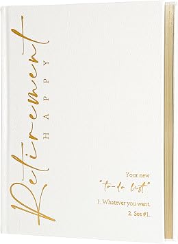 Lankaiva Happy Retirement Guest Book Keepsake Photo Album 7 x 9, White