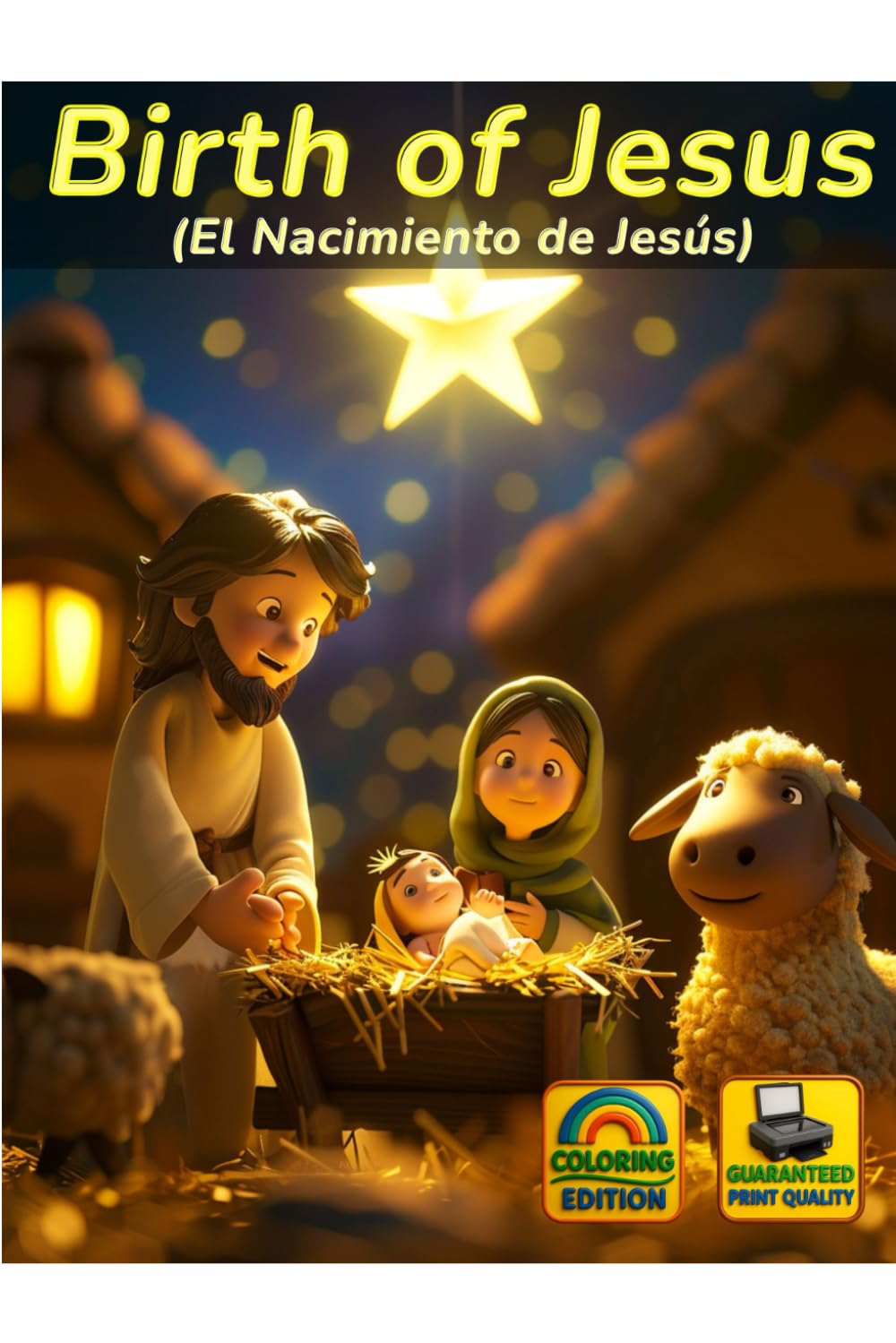 Birth of Jesus: A Heartwarming Christian Coloring Book for Children Ages 3 and Up