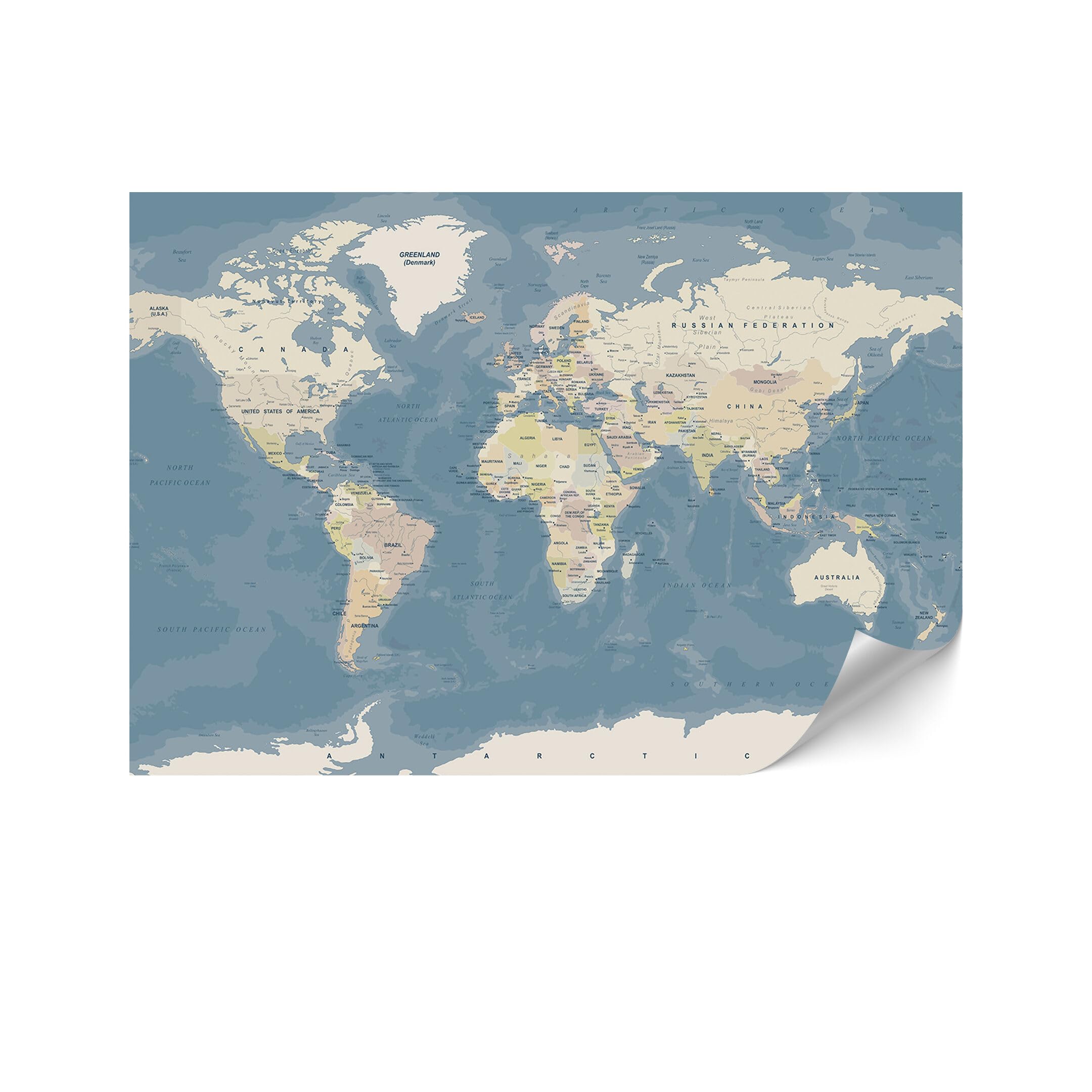 Fototapeta premium z włókniny do salonu 500 x 350 cm mapa