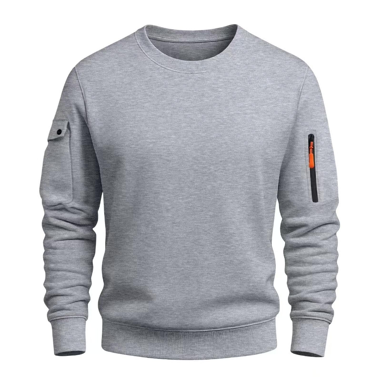 Felpa Uomo Girocollo Slim Fit Morbido Felpe Comodo con Tasche Tinta Unita | Regular Fit Confortevole, Girocollo Essenziale, Maniche Lunghe e Finiture Elastiche per Libertà di Movimento Quotidiana