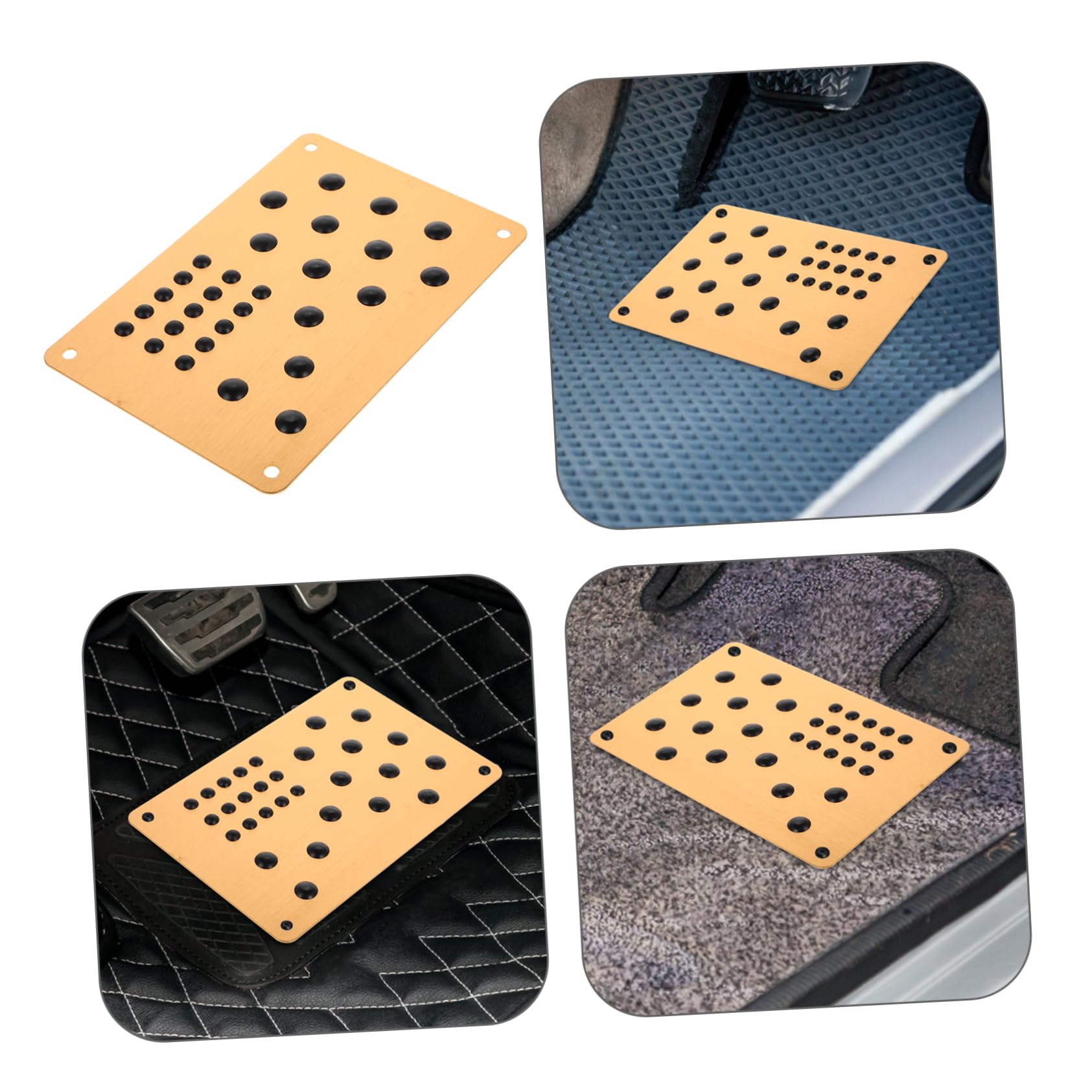 Unomor Cars Floor Mats Fit Foot Pedal Protector Liners for Van SUV Truck Easy Installation Aluminum Alloy Decorative — view 7