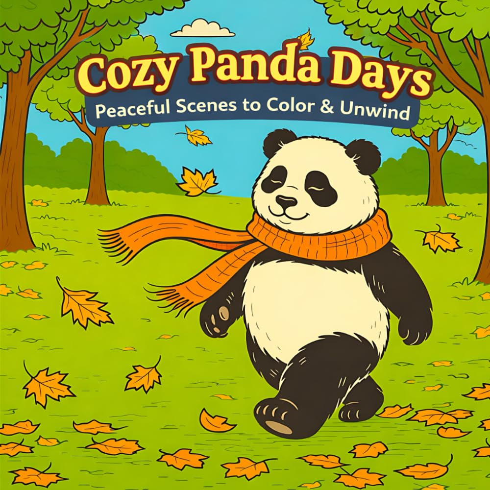 Cozy Panda Days: Peaceful Scenes to Color & Unwind: A Relaxing Panda Coloring Book for Kids, Teens, and Adults