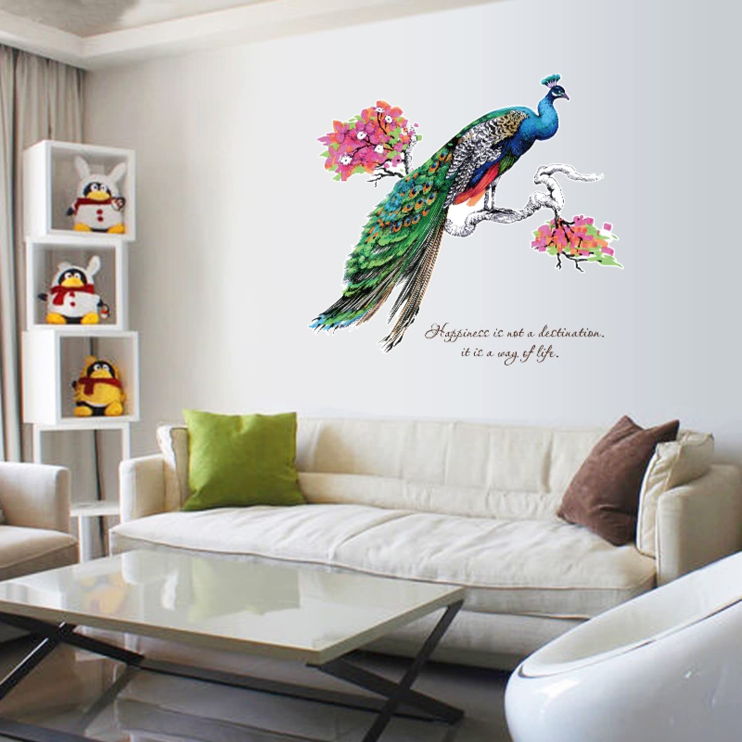 Indian Royals Peacock Feather SkIndian Royalst Sticker for Wall, Wall Design, Wall Design Sticker for Hall, Wall Stickers for Bedroom Big Size, Sticker for Wall Decoration (90 cm X 60 cm) (B075SK5PW6) Amazon Price History, Amazon Price Tracker