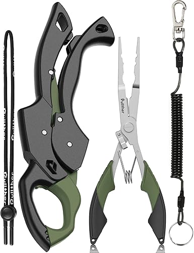 Fish Gripper 9.2 pulgadas, cortador de línea multifunción, alicates de pesca, kit de herramientas de pesca de agua salada, equipo de pesca con