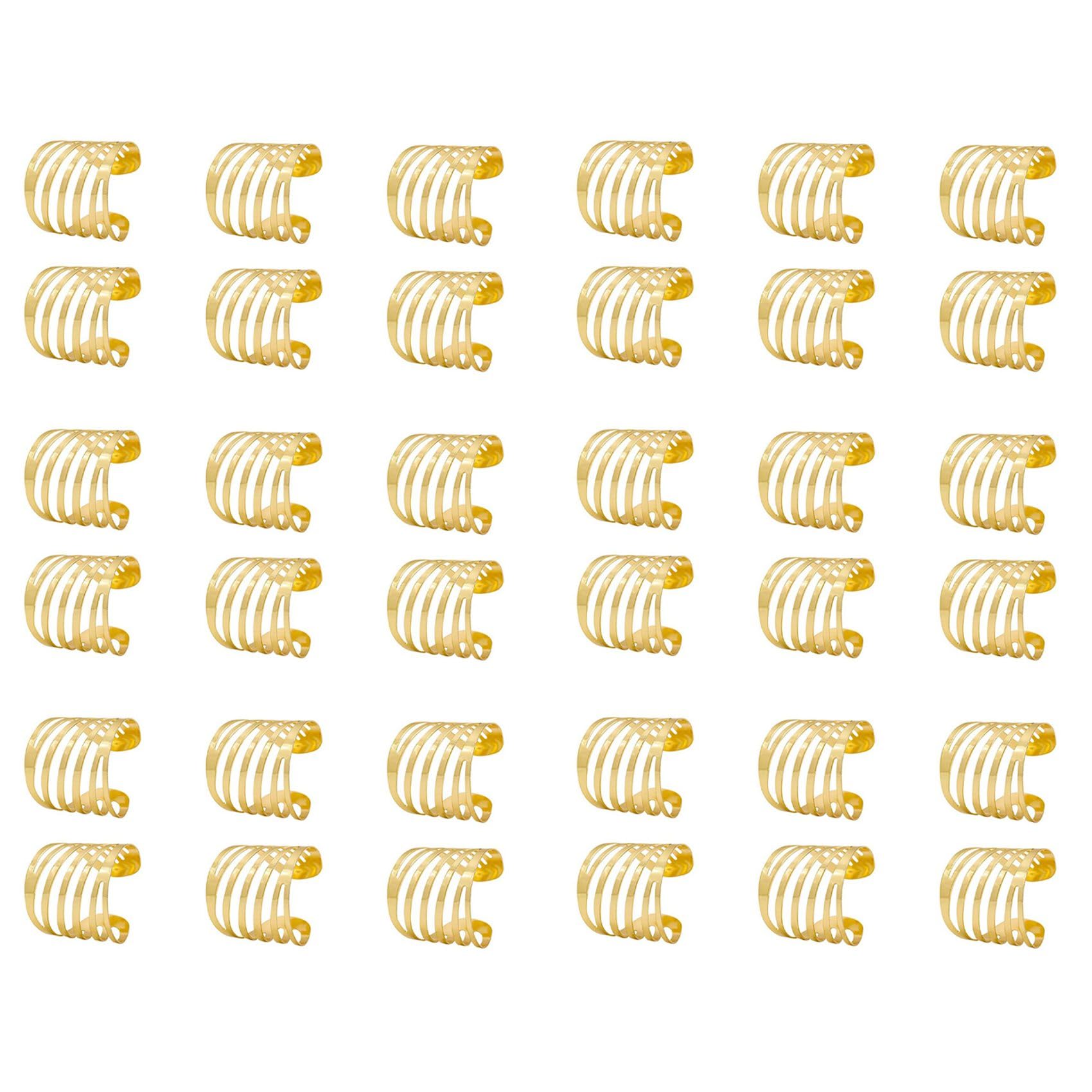 Hndhbfgrt Gold Napkin Rings Set of 36, Hollow Napkin Ring Holder for Wedding Christmas Family Gathering Table Decoration
