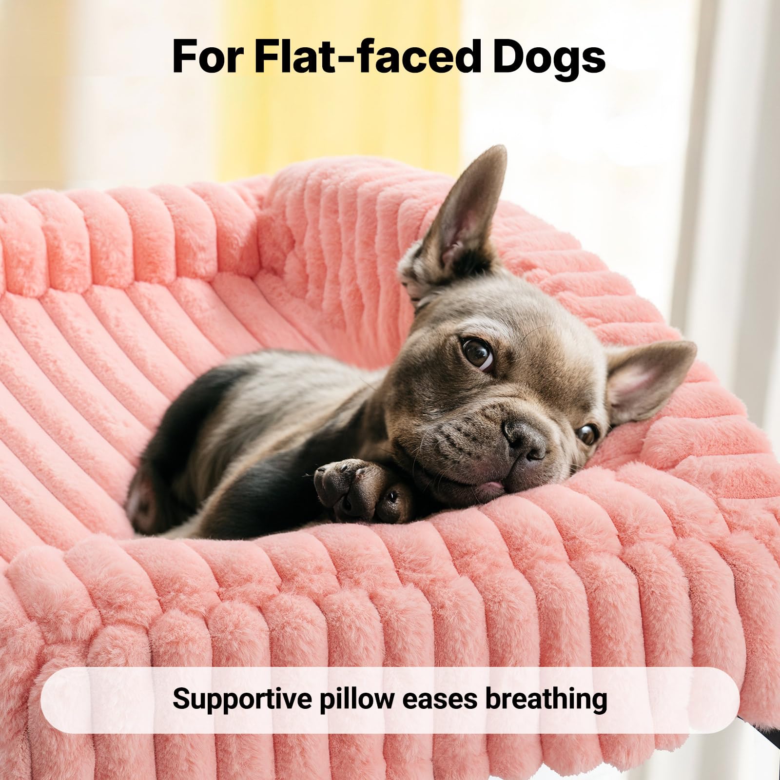 Veehoo Canapé pour Chien Sureleve, Moelleux Transat Chien avec Coussin Amovible et Matelas Orthopédique, Ccanapés et Fauteuils avec Pieds Antidérapants pour Chiots Chatons, Rose 60x45x10cm