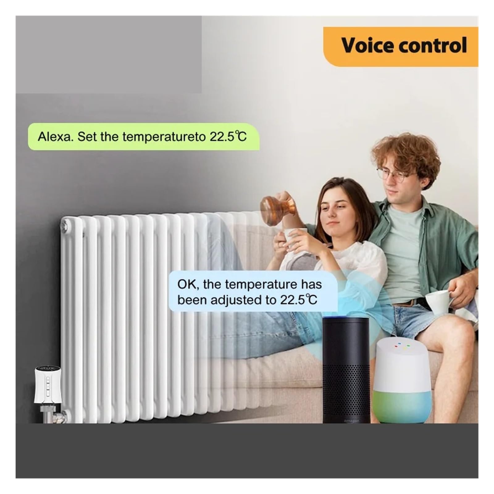 Inteligentny Siłownik Zaworu Termostatycznego TRV Do Grzejników, Domowy Zdalny Regulator Temperatury OszczęDza Energię I Koszty Ogrzewania(WiFi-2pcs)