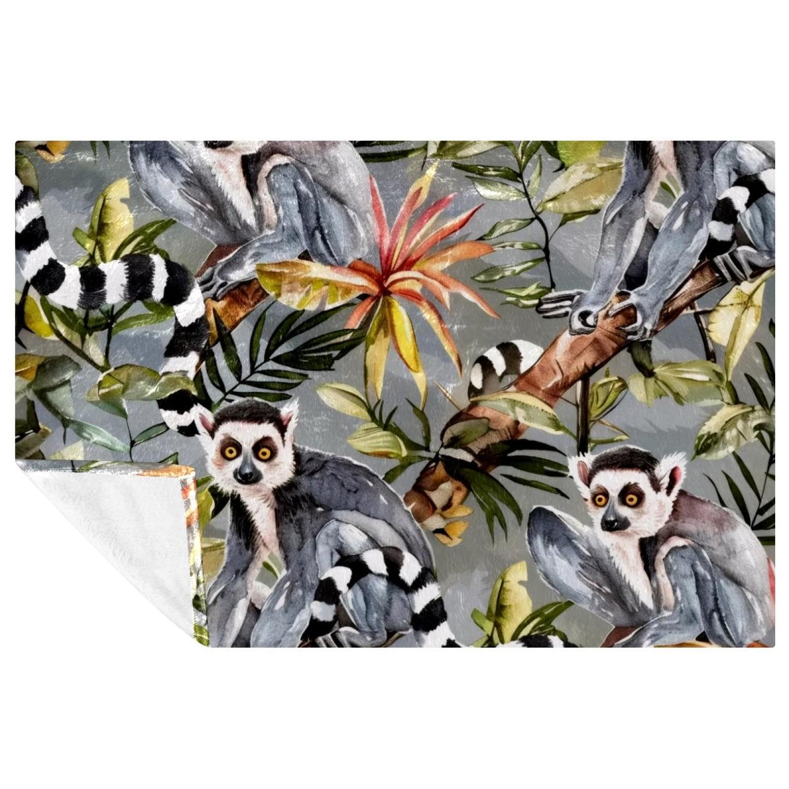 Couverture douce lémuriens gris pour des moments cocooning chaleureux