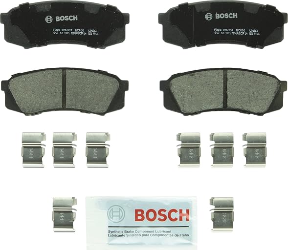 BOSCH BC606 QuietCast Premium Ceramic Disc Brake Pad Set - Compatible with Select Lexus GX460, GX470, LX450; Toyota 4Runner, FJ Cruiser, Land Cruiser, Sequoia; REAR
