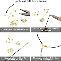 Vista 5 de Syhood 450 tapas de extremo de cable plegables, conectores de anillo de salto abiertos y pulseras, cierres de pinza de langosta para hacer joyas