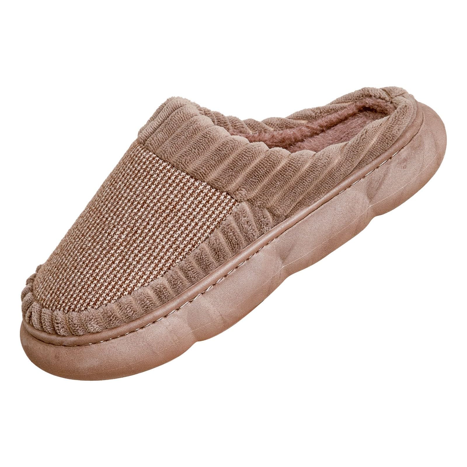 Zapatillas de estar por casa para mujer, suaves, cómodas, antideslizantes, ligeras, pantuflas de fieltro, zapatillas de piel de invierno, espuma viscoelástica de peluche, mullidas para el hogar
