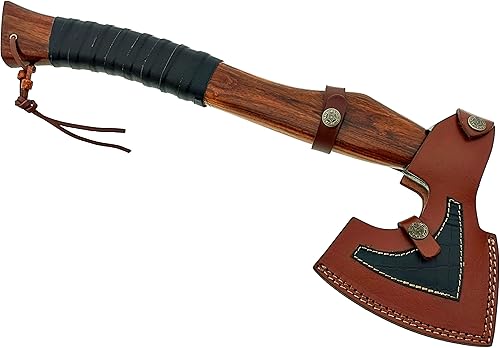 Miniatura 4 de Hoja de acero al carbono Hacha Viking Hacha Hacha Tomahawk Cuchillo de caza Camping al aire libre. SM144