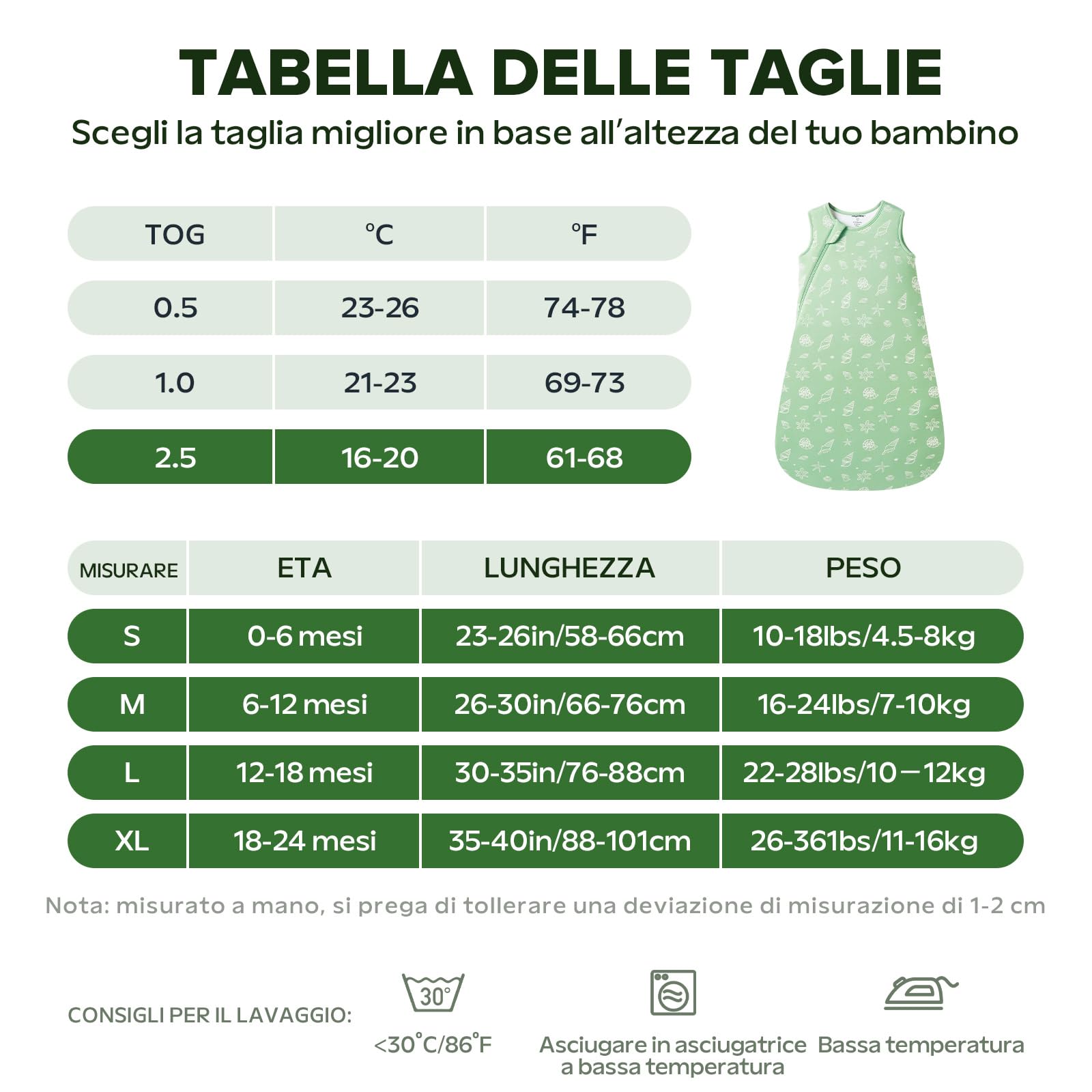 ToyaTec Sacco Nanna Bebé 2.5 Tog Super Morbido in Viscosa di Bambù, Sacco Nanna in Fibra di Bambù per Neonati, Coperta da Letto Autunno-Inverno