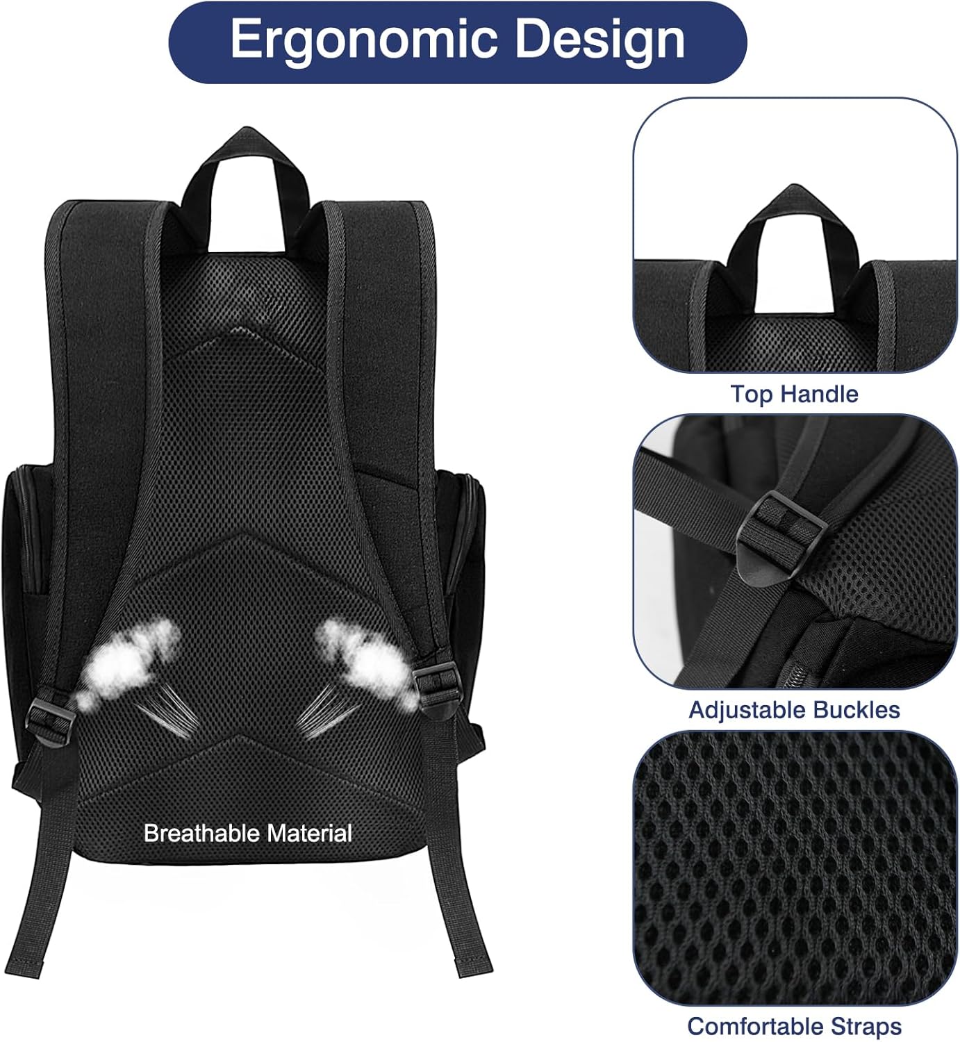 WOLT Basketball Bag Backpack with Separate Ball Compartment and Shoes Pocket, Gym Bags for Men, Large Sports Bag for Basketball, Soccer, Volleyball, Baseball - Image 4