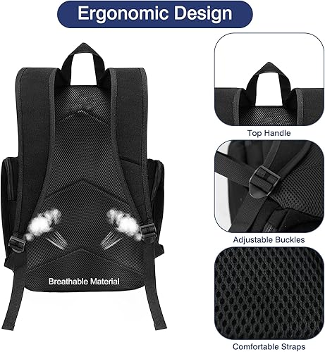 Miniatura 4 de WOLT  Mochila de baloncesto con compartimento separado para pelotas y bolsillo para zapatos, bolsa grande para equipos deportivos para baloncesto,