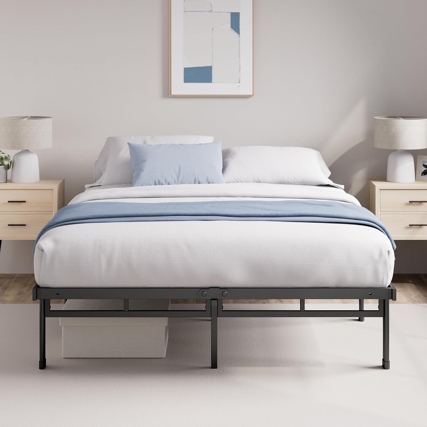 ZINUS Justin 14 Inch Easy to Assemble Mattress Foundation, Steel Support, No Box Spring Needed, King