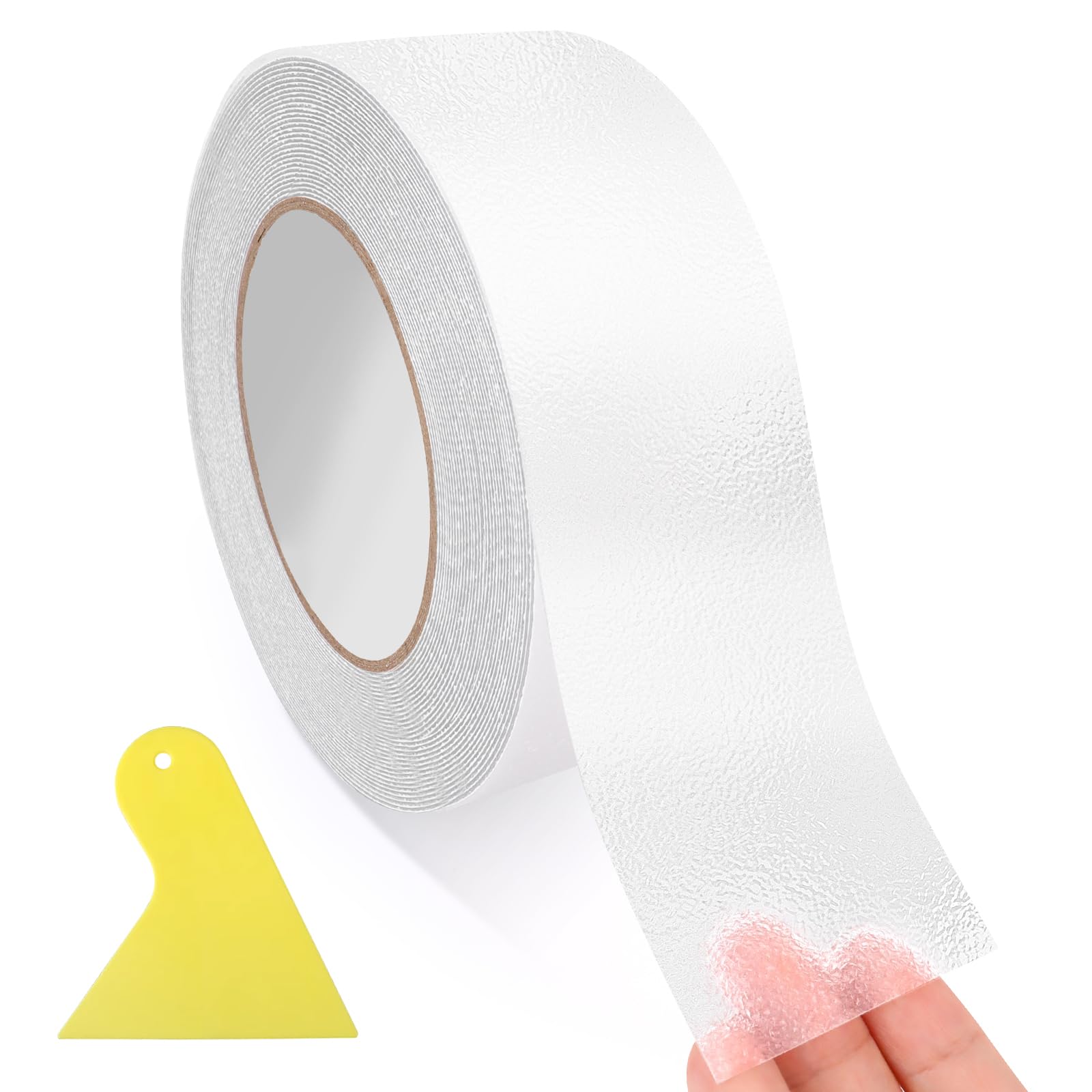 VMUTGA Cinta Antideslizante Transparente 5cm X 10m, Autoadhesiva para Escaleras, Impermeable para Interior y Exterior