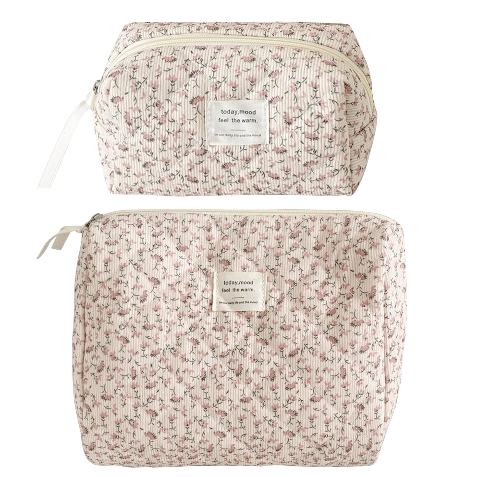 2 Pezzi Borsa per Cosmetici Donna, Borsa per Cosmetici per Donna Personalizzata Iniziale, Trousse Trucchi Organizer, Pochette da Viaggio Mare Elegante, Ideale Come Regalo da Viaggio