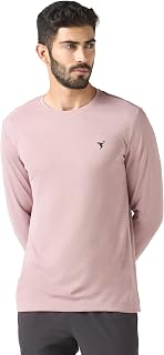 TECHNOSPORT Men's Polyester Slim Fit Self-Design Long Sleeve T-Shirt with Double Cool for Gym, Sports and Regular Use Price In India