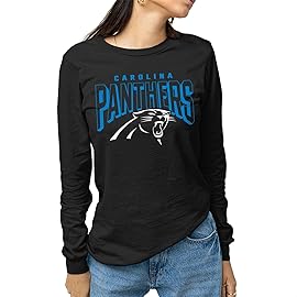 Junk Food Clothing x NFL - Carolina Panthers - Bold Logo - Unisex Adult Long Sleeve T-Shirt for Men and Women - Size XX-Large