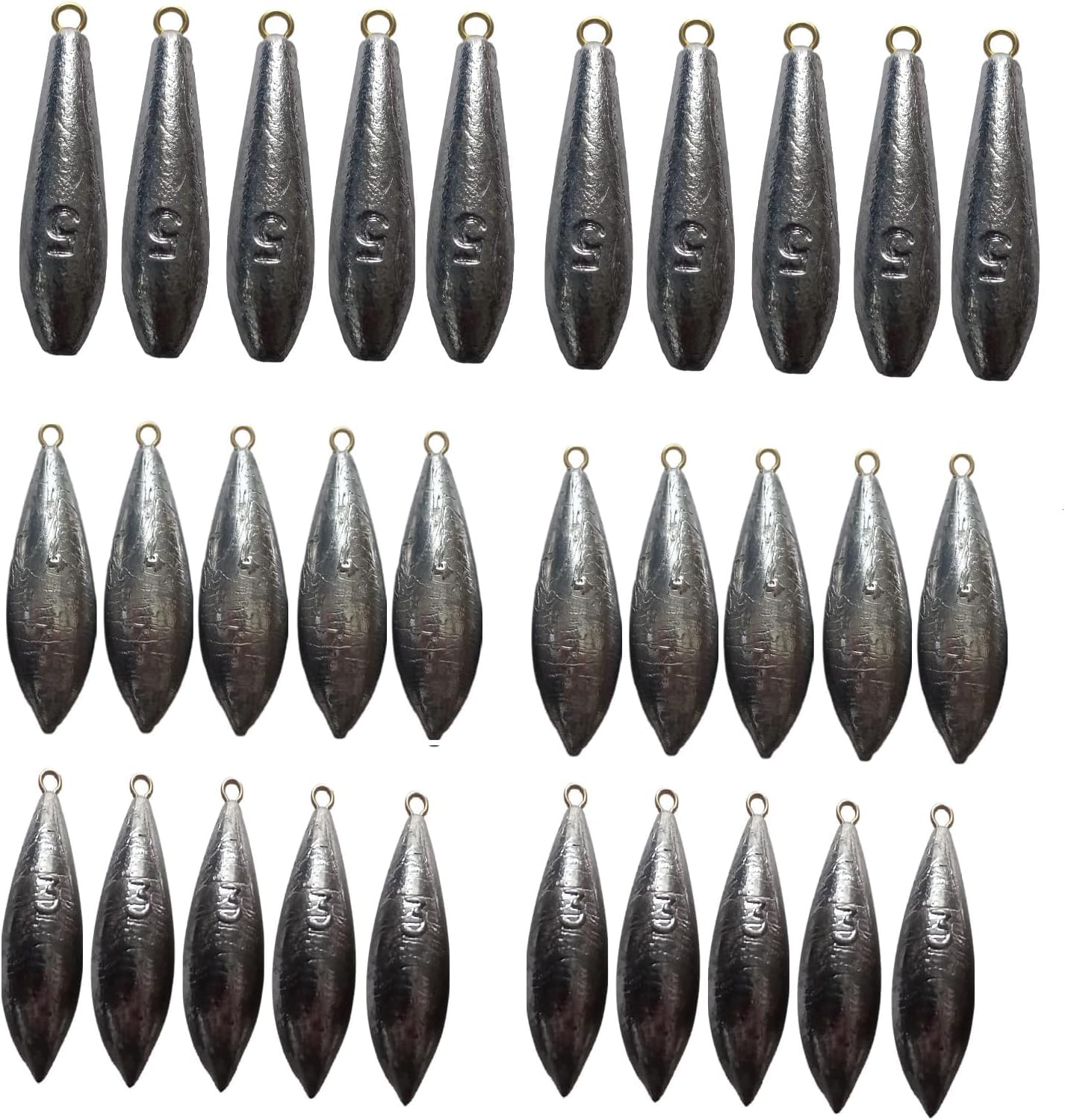 Fishing Weights Pack Of 10 Mackerel Feather Cod Bass Boat Fishing 5oz / 4oz / 3oz (5oz - 10pcs)