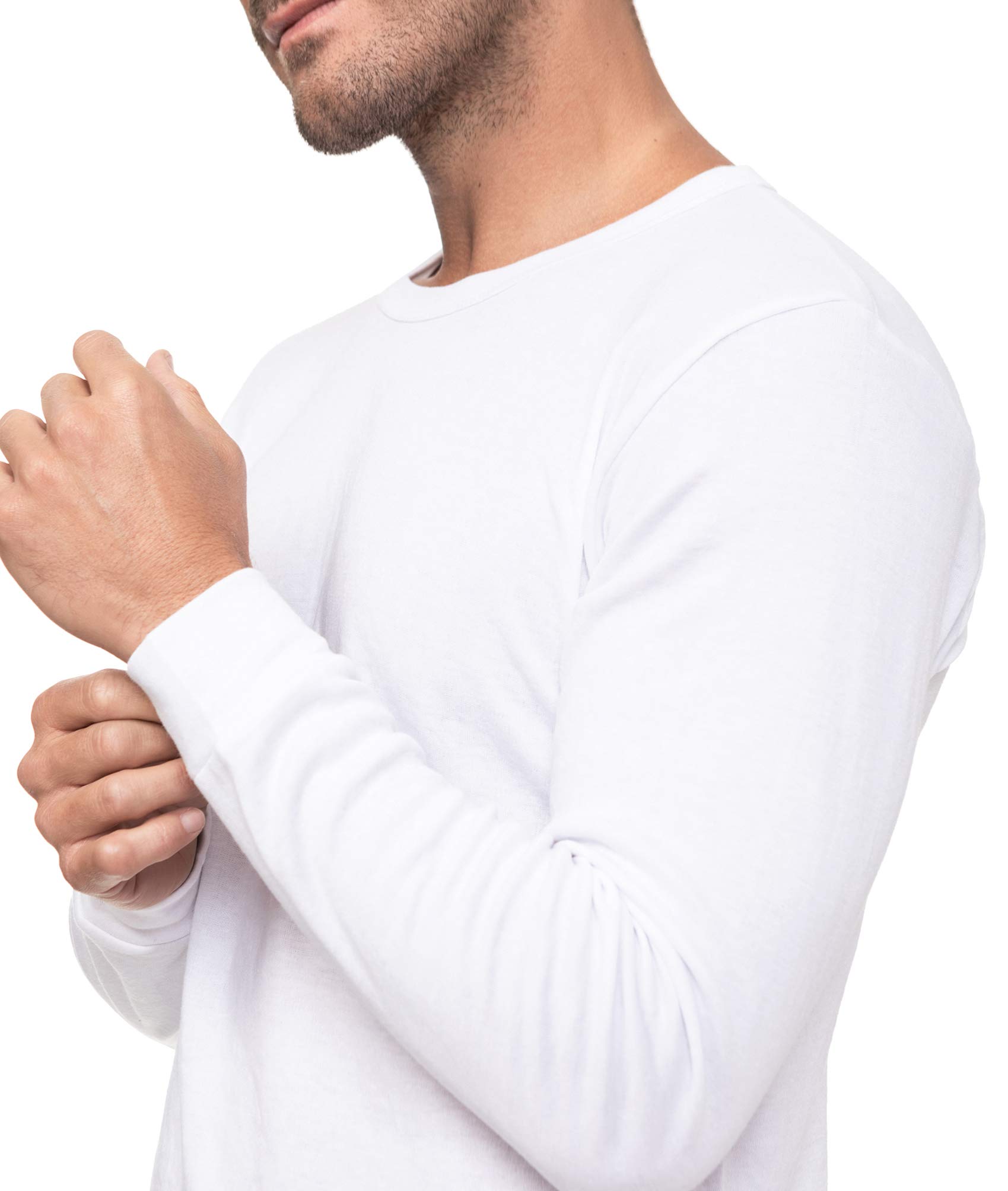 Maglietta intima termica in cotone manica lunga uomo o donna girocollo 3 colori tinta unita