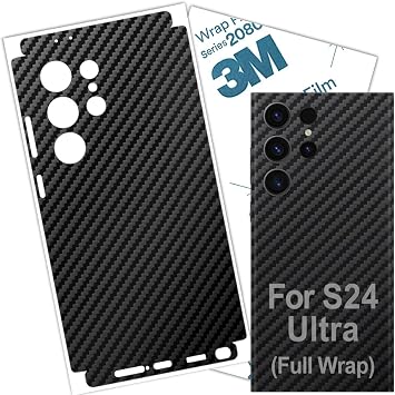 S24 Ultra Skin 3M - Full Wrap - Carbon Fiber Vinyl Film Protective for Galaxy S24 Ultra Full Wrap