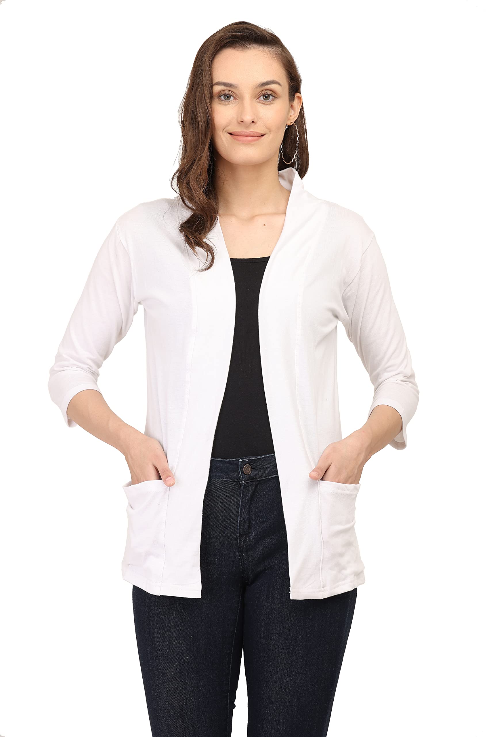 marvent Women Pocket Shrug 3/4 Sleeve-picture-21