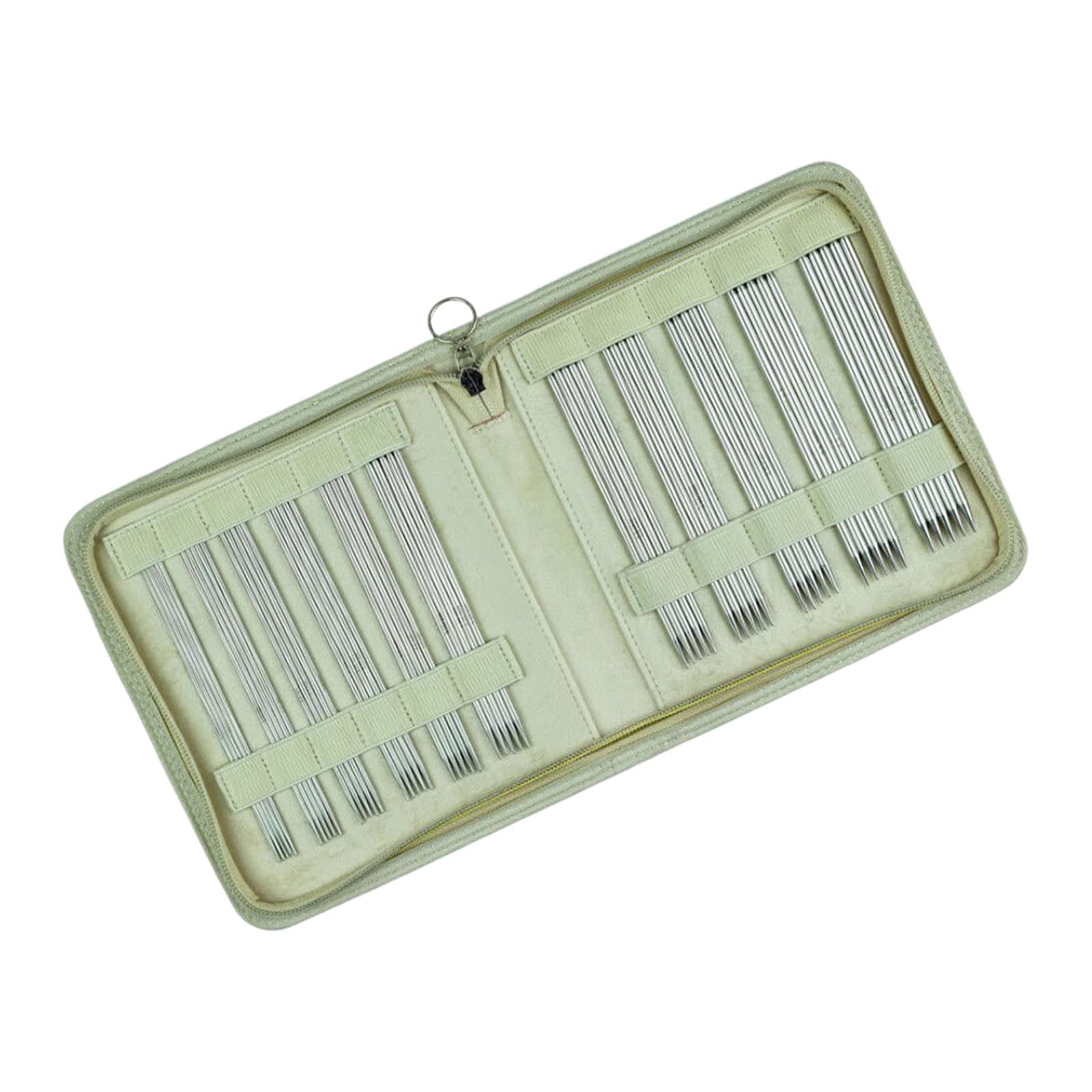 11Pairs Stainless Steel Knitting Needle 2.0mm-6.0mm Double Pointed Head Needle with Storage Case for Sweater Short Probes