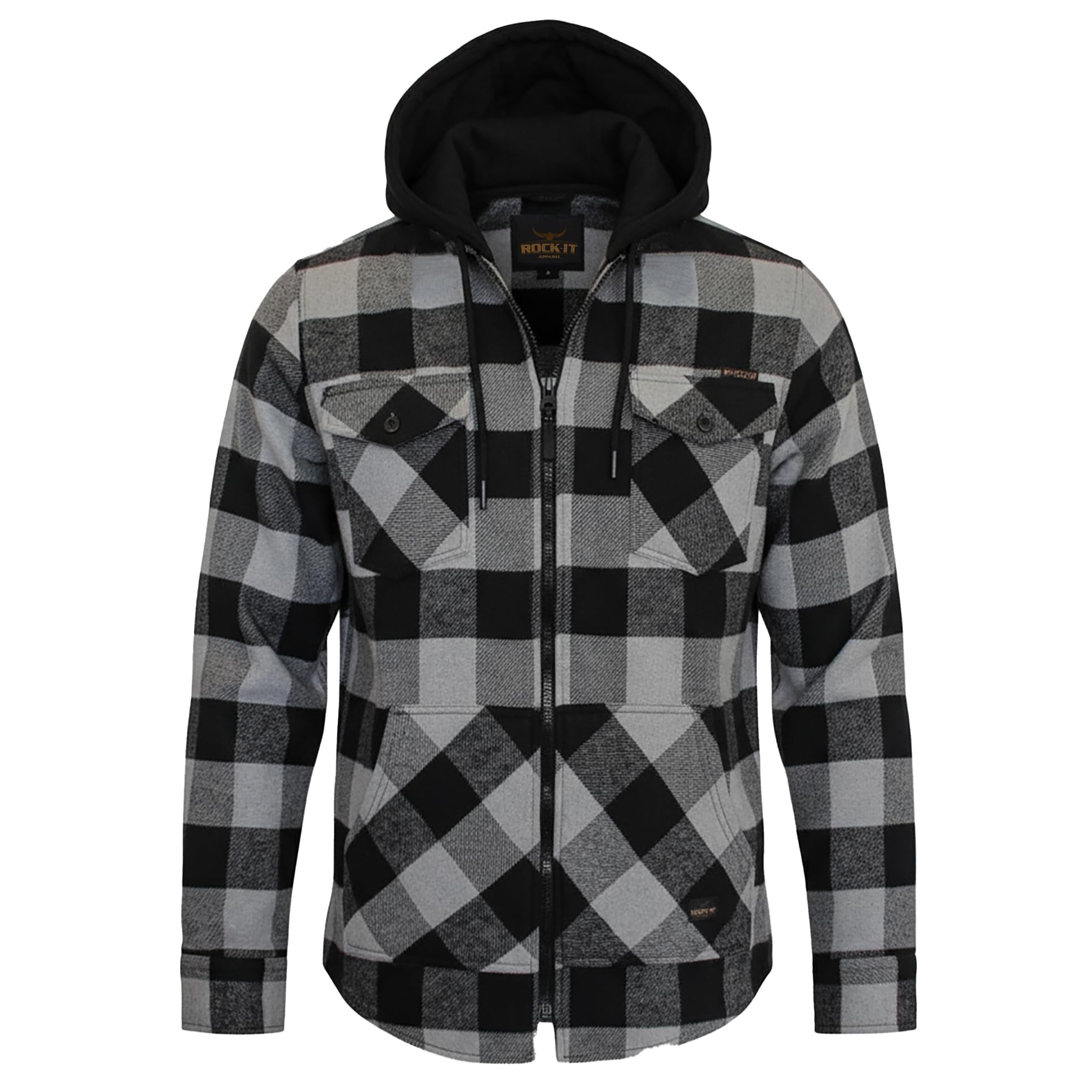 ROCK-IT Apparel Heren Flanellen Overhemd Met Capuchon - Geruit Lumberjack - Lange Mouwen - S T/m 5XL