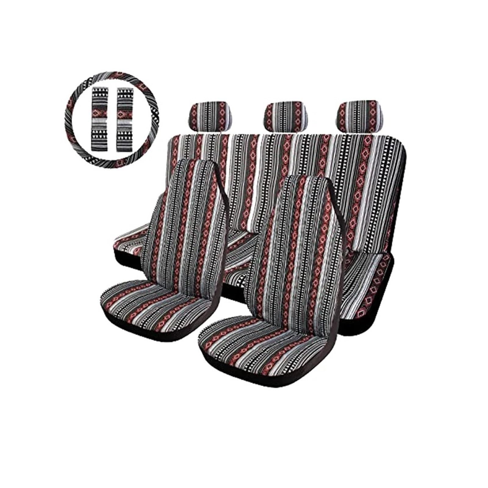 Coprisedile Coprivolante Universale Per La Maggior Parte Dei Sedili Auto Set Di Coprisedili Per Auto Coprivolante Coprisedili Per Auto(10 pieces set Type B)