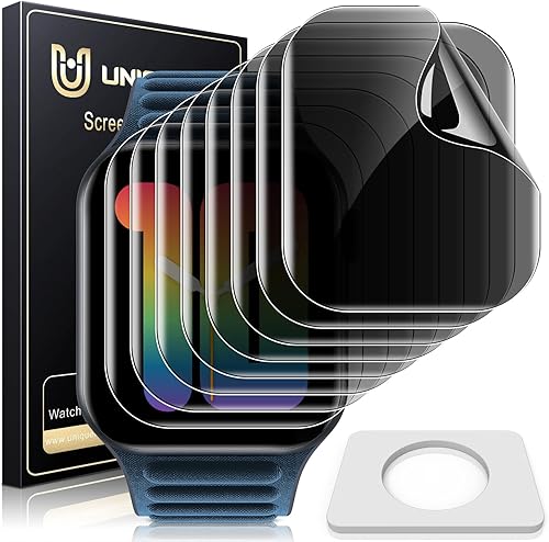 Miniatura 8 de UniqueMe Paquete de 6 protectores de pantalla de privacidad de TPU compatibles con Apple Watch de 1.575 pulgadas, película flexible mejorada